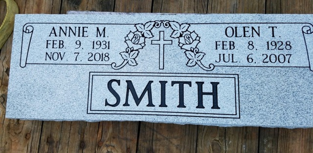 Companion Headstone flat with carvings