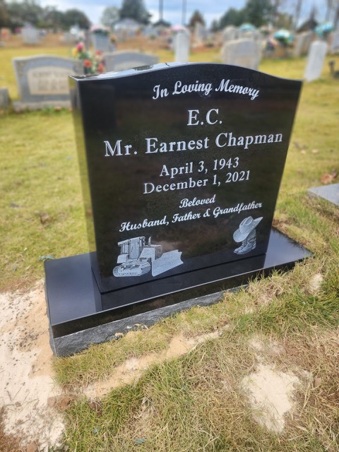 In Loving Memory, Headstone with photos