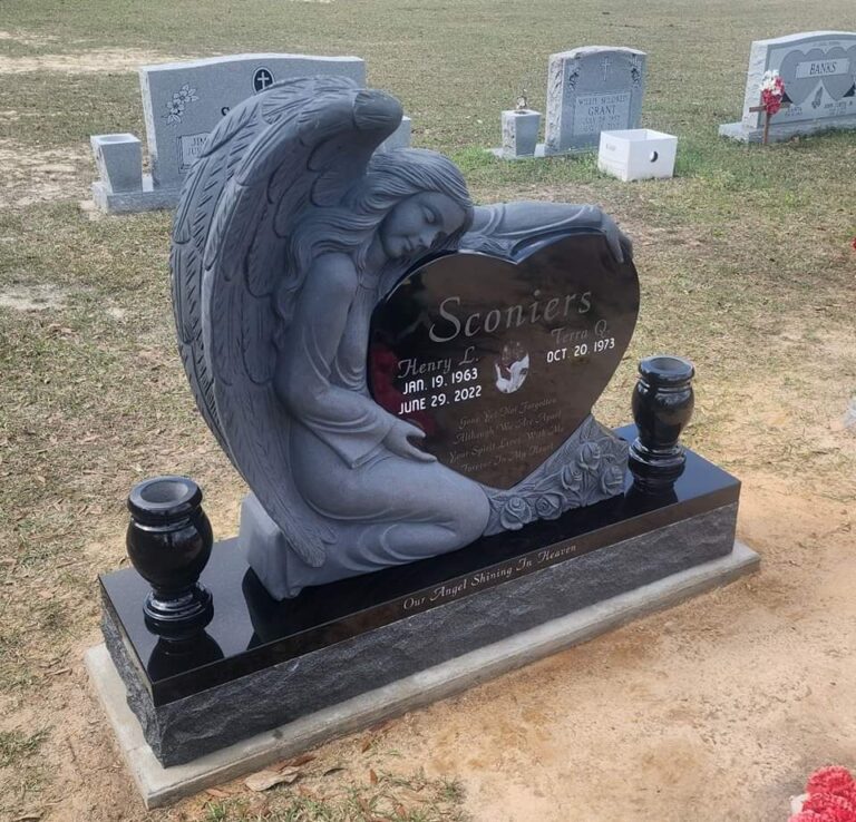Companion Headstone with carved angel